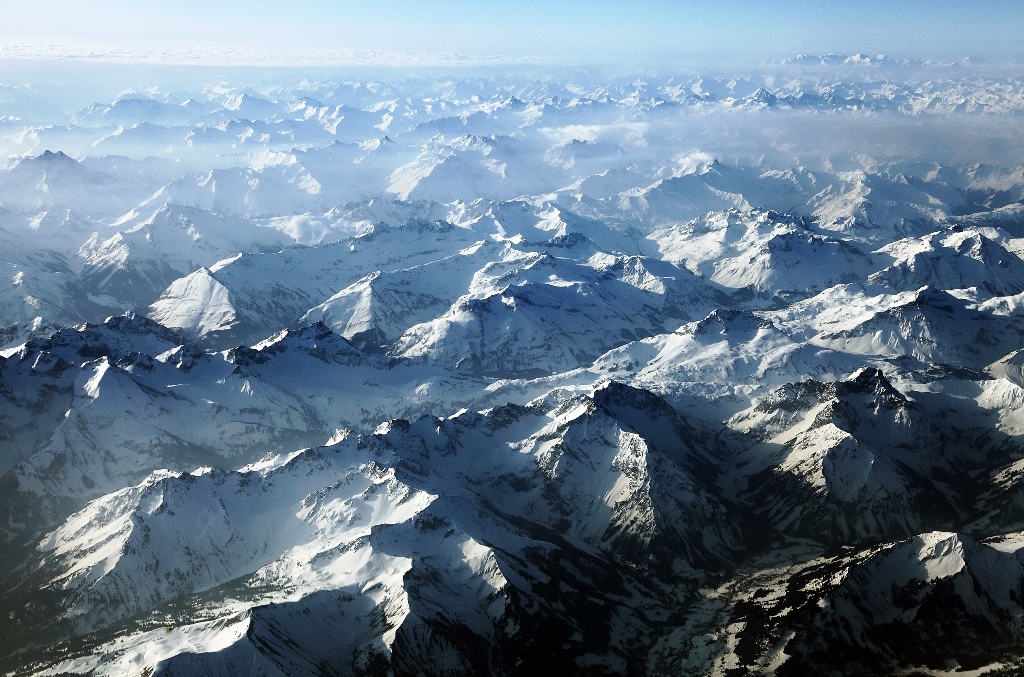 Aerial View of the Swiss Alps