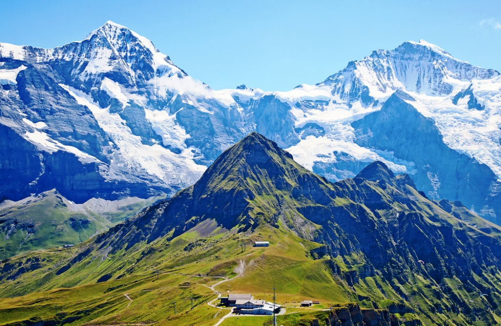 Famous Mount Jungfrau in the Swiss Alps