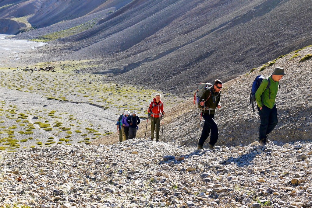 Trekkers on the Parang La Trek