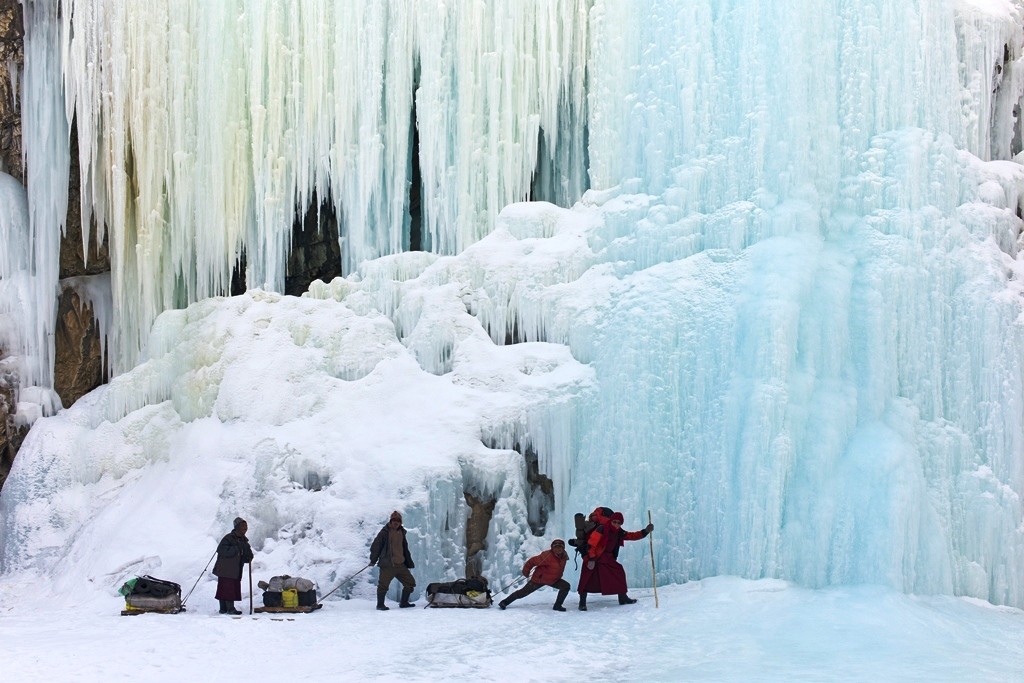 The frozen Zanskar River