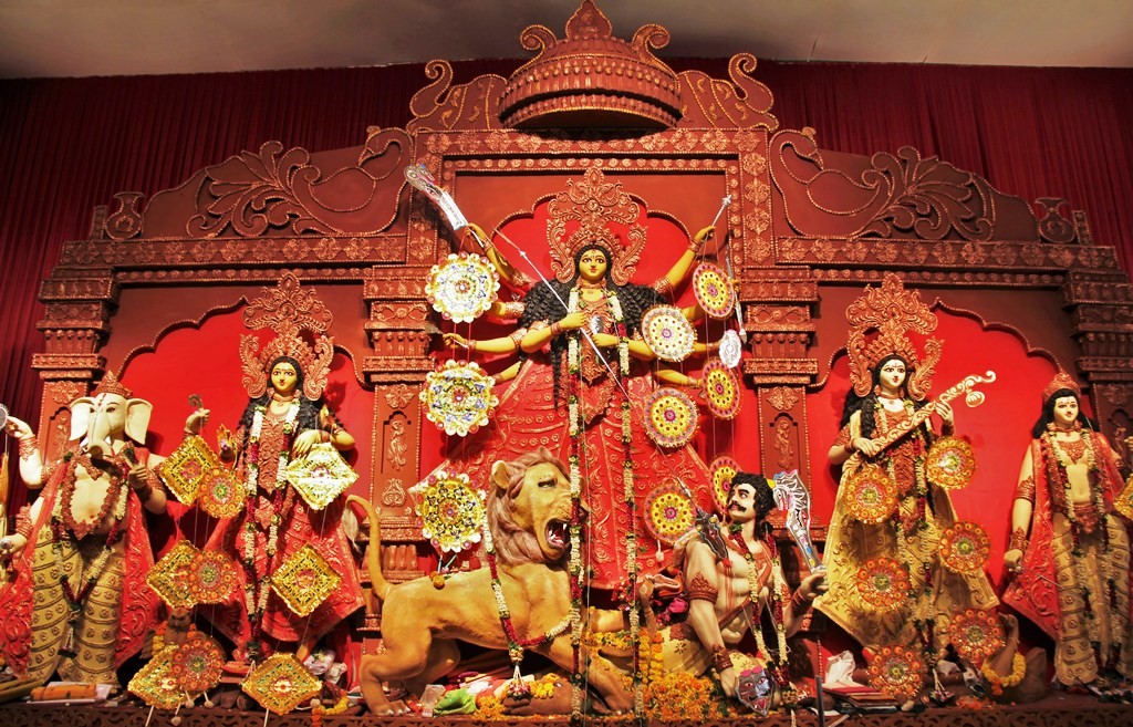 Durga idols at Durga Pooja in Kolkata