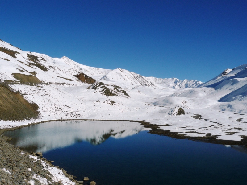 Suraj tal, at approx 4800 metres above sea level