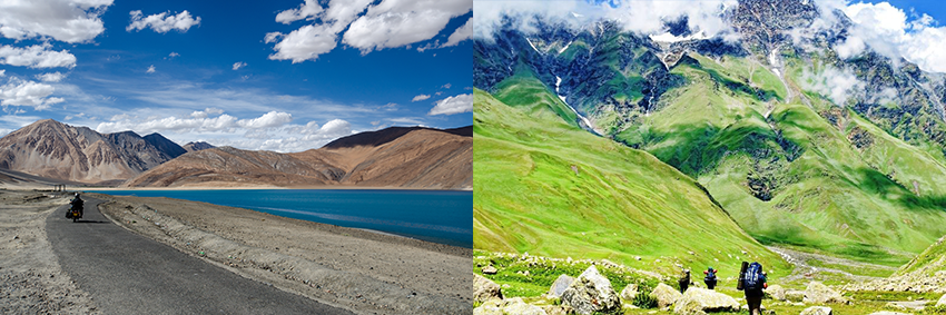  Biking at Pangong Trekking at Pin Bhaba 